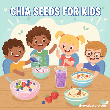Chia seeds in kids’ breakfast bowl