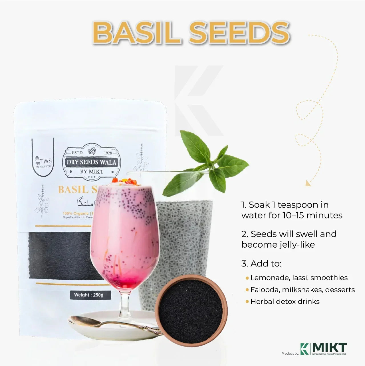 Basil Seeds (Tukhm-e-Malanga) - The Wala Store