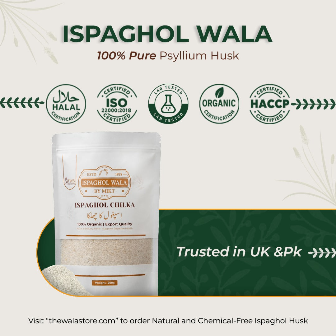 Premium Ispaghol – 100% Natural Psyllium Husk (Indian Cut)